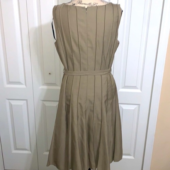 Calvin Klein Pleated Dress Light Tan/Khaki - Picture 2 of 7